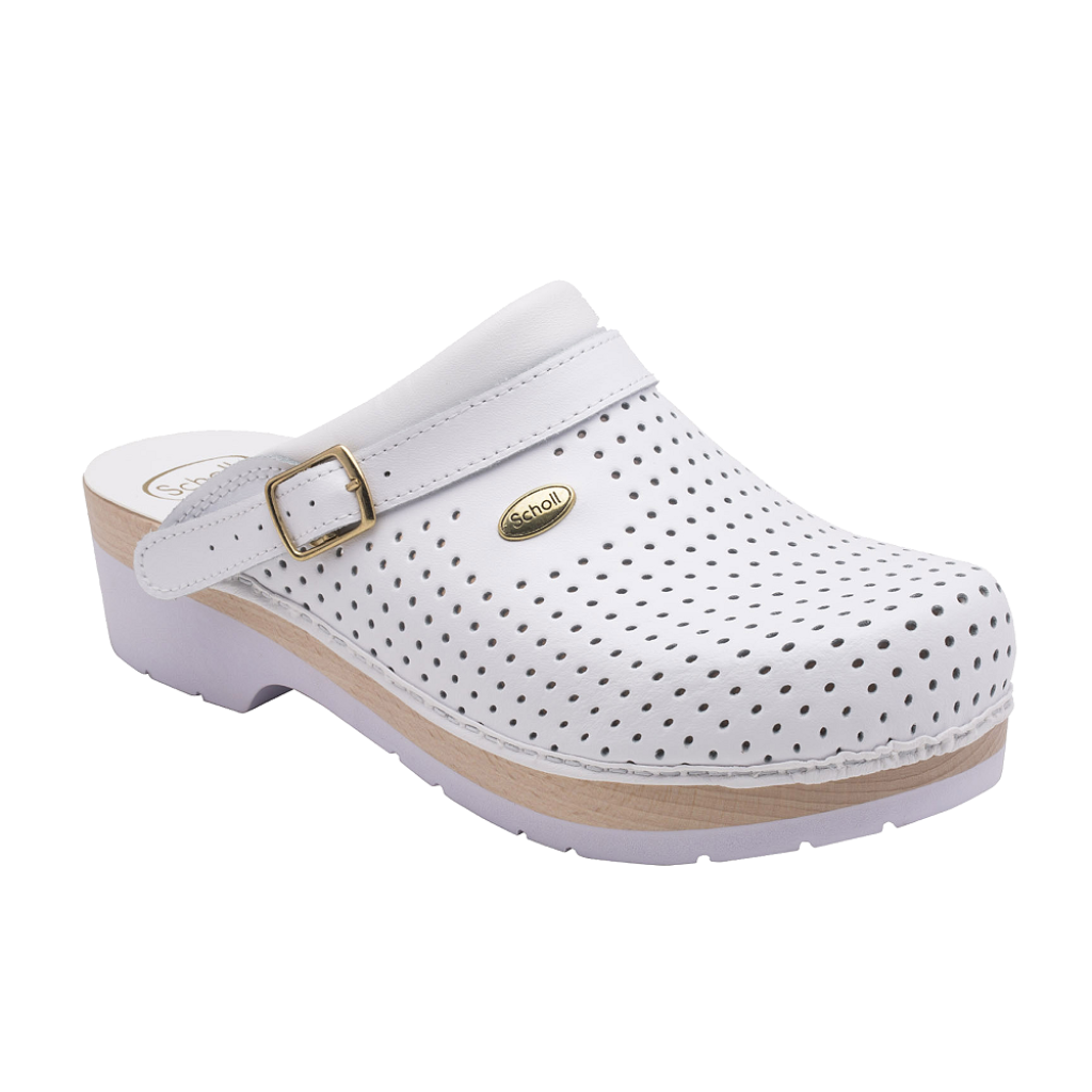 Saboti Scholl Clog Supercomfort Alb  41